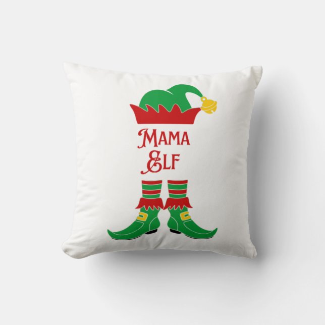 Niedlich Mama Elf Weihnachten Kissen (Vorderseite)