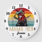 Niedlich Mama hen Name Große Wanduhr (Vorderseite)