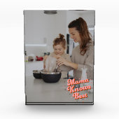 Niedlich Mama kennt die beste rosa braune Retrosch Fotoblock (Vorderseite)