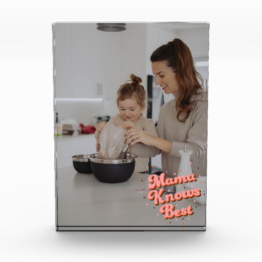 Niedlich Mama kennt die beste rosa braune Retrosch Fotoblock (Vorderseite)