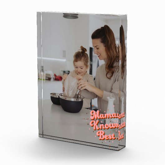 Niedlich Mama kennt die beste rosa braune Retrosch Fotoblock (Rechts)