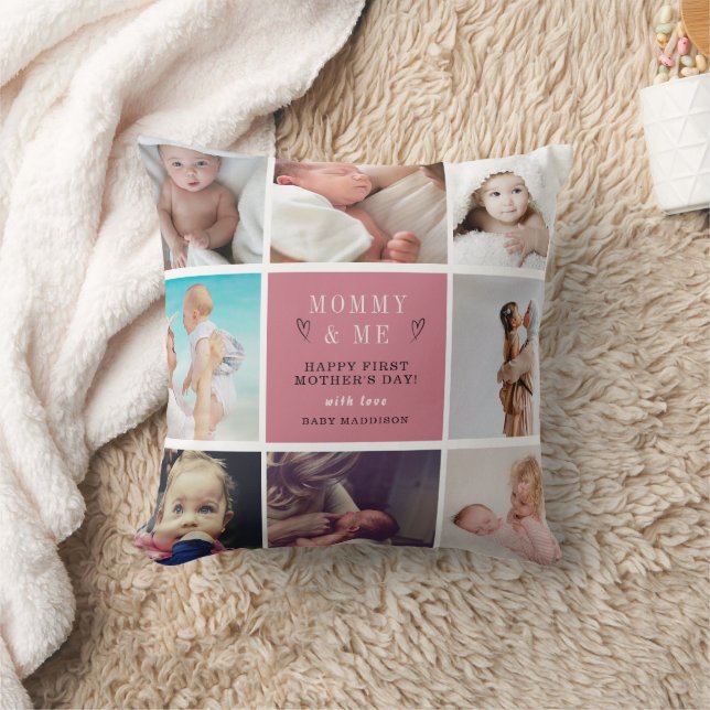 Niedlich Mama & Me FotoCollage - 1. Muttertag Kissen (Decke)