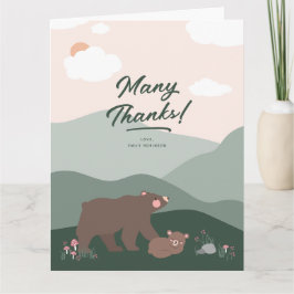 Niedlich Mama und Baby Bear Mountain Range Vielen Karte
