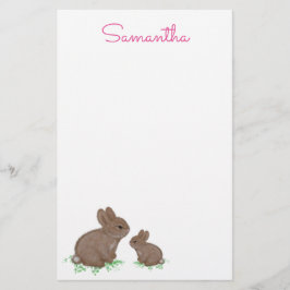 Niedlich Mama und Baby Bunny in Clover Briefpapier