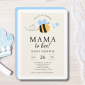 Niedlich Mama zu Blue Baby Dusche Einladung