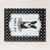Niedlich Mamas Boy Boston Terrier (schwarz) Puzzle (Horizontal)