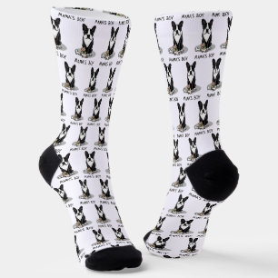 Niedlich Mamas Boy Boston Terrier (schwarz) Socken