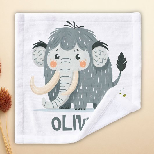 Niedlich Mammoth Personalisiert Waschlappen