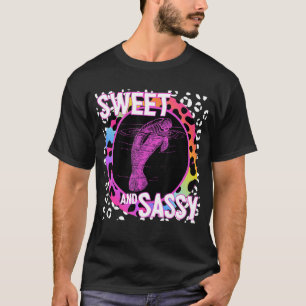 Niedlich Manatee 90s Nostalgie Rainbow Leopard Pri T-Shirt