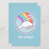 Niedlich Manatee Babydusche Einladungen (Vorne/Hinten)