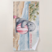 Niedlich Manatee Girl Strandtuch (Vorderseite)