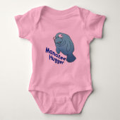 Niedlich Manatee Hugger Cartoon Tier Baby Strampler (Vorderseite)