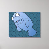 Niedlich Manatee Hugger Cartoon Tier Leinwanddruck (Vorderseite)