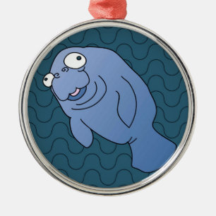 Niedlich Manatee Hugger Cartoon Tier Ornament Aus Metall