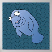 Niedlich Manatee Hugger Cartoon Tier Poster (Vorne)