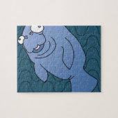 Niedlich Manatee Hugger Cartoon Tier Puzzle (Horizontal)