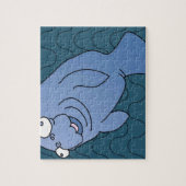 Niedlich Manatee Hugger Cartoon Tier Puzzle (Vertikal)