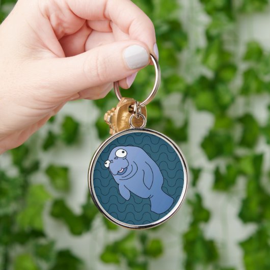 Niedlich Manatee Hugger Cartoon Tier Schlüsselanhänger (Hand)