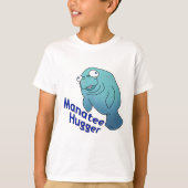 Niedlich Manatee Hugger Cartoon Tier T-Shirt (Vorderseite)