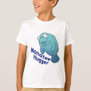 Niedlich Manatee Hugger Cartoon Tier T-Shirt