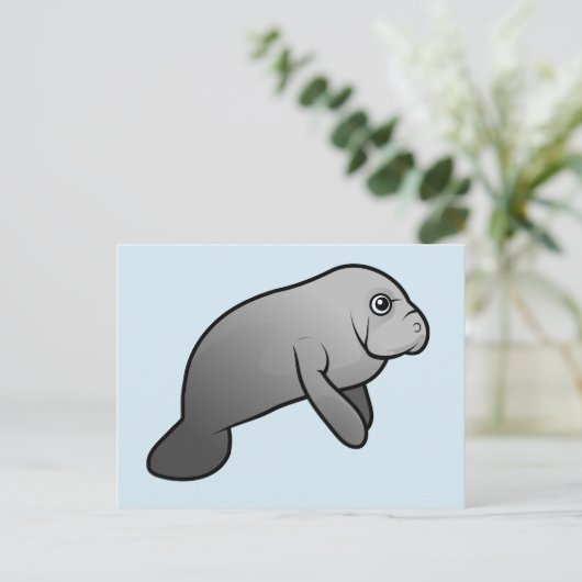 Niedlich Manatee Postkarte (Stehend Vorderseite)
