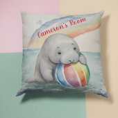 Niedlich Manatee Rainbow Personalisiert Kissen