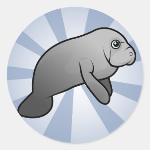 Niedlich Manatee Runder Aufkleber