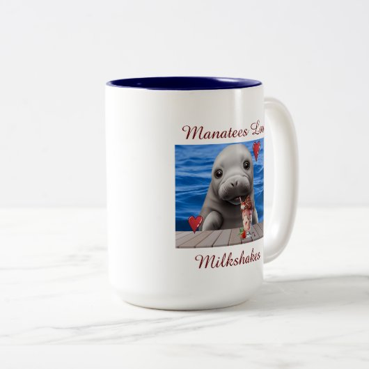 Niedlich Manatee-Tasse Zweifarbige Tasse (VorderseiteRechts)