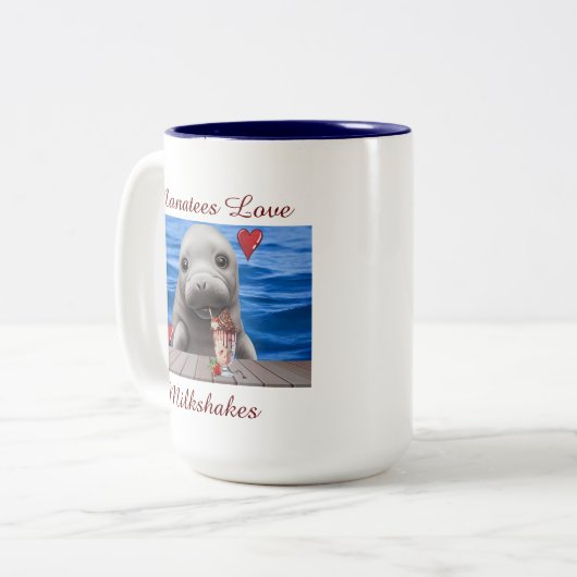 Niedlich Manatee-Tasse Zweifarbige Tasse (Vorderseite Links)