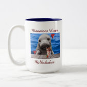 Niedlich Manatee-Tasse Zweifarbige Tasse (Links)