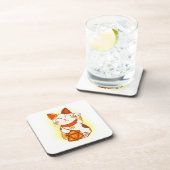 Niedlich Maneki Neko Fortune Kitty Gamer Getränkeuntersetzer (Rechte Seite)