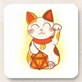 Niedlich Maneki Neko Fortune Kitty Gamer Getränkeuntersetzer (Vorderseite)