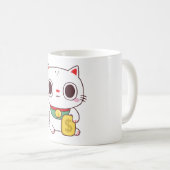 Niedlich Maneki Neko Fortune Money Cat Kaffeetasse (VorderseiteRechts)