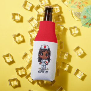 Niedlich Manga Black Nurse Brünett Brown Eyes Cust Flaschenkühler