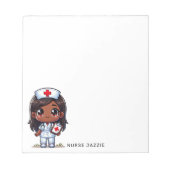Niedlich Manga Black Nurse Brünett Brown Eyes Cust Notizblock (Vorderseite)