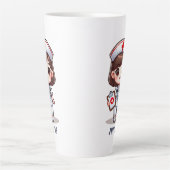 Niedlich Manga Nurse Brünett Brown Eyes Custom Milchtasse (Vorderseite)