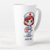 Niedlich Manga Nurse Redhead Blue Eyes Custom Milchtasse (Rechte Ecke)