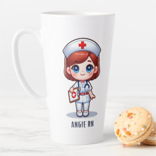 Niedlich Manga Nurse Redhead Blue Eyes Custom Milchtasse