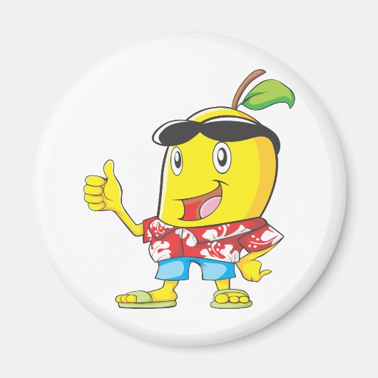 Niedlich Mango in hawaiianischem Shirt Zwei Daumen Magnet (Vorne)