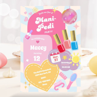 Niedlich Mani Pedi Pamper Wellness-Center Birthday Einladung