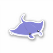 Niedlich Manta Ray Custom-Cut Vinyl Sticker (Vorderseite)