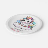 Niedlich Märchendusche Unicorn Pappteller (Schrägansicht)