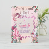 Niedlich Märchengarten Einladung (Stehend Vorderseite)