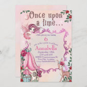 Niedlich Märchengarten Einladung (Vorne/Hinten)