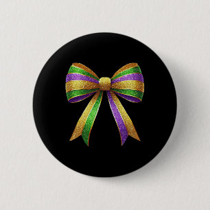 Niedlich Mardi Gras Fat Coquette Bow Dienstag Kind Button