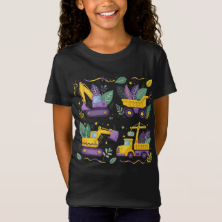Niedlich Mardi Gras Kids Construction Truck Baby B T-Shirt