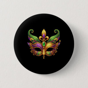 Niedlich Mardi Gras Mask Fun 2025 Mardi Gras Party Button