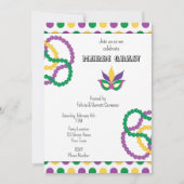 Niedlich Mardi Gras Party Einladung (Vorderseite)