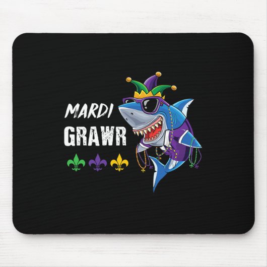 Niedlich Mardi Gras Shark New Orleans Mousepad (Vorne)