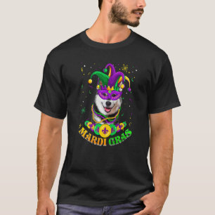 Niedlich Mardi Gras Siberischer Husky Dog Vater Ma T-Shirt